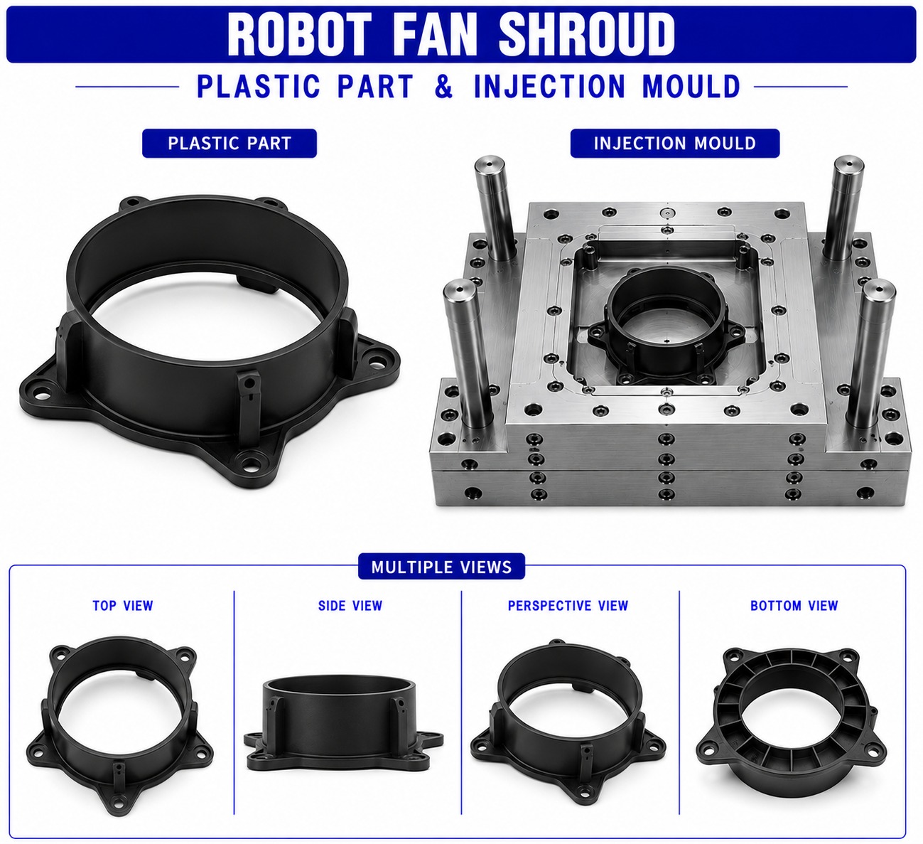 Robot Plastic Fan Shroud Mould and Moulding Services